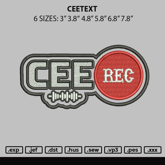 Ceetext Puff Embroidery File 6 sizes