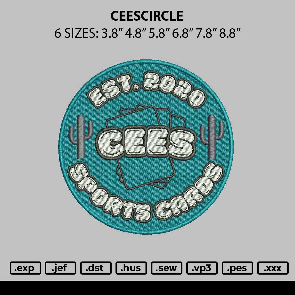 Ceescircle Embroidery File 6 sizes