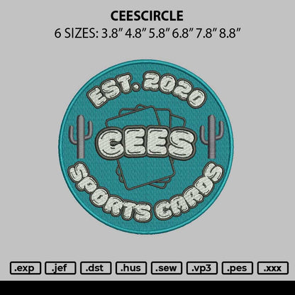 Ceescircle Embroidery File 6 sizes