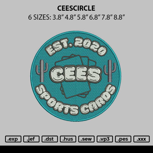 Ceescircle Embroidery File 6 sizes