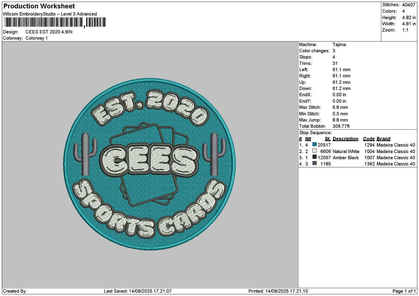 Ceescircle Embroidery File 6 sizes