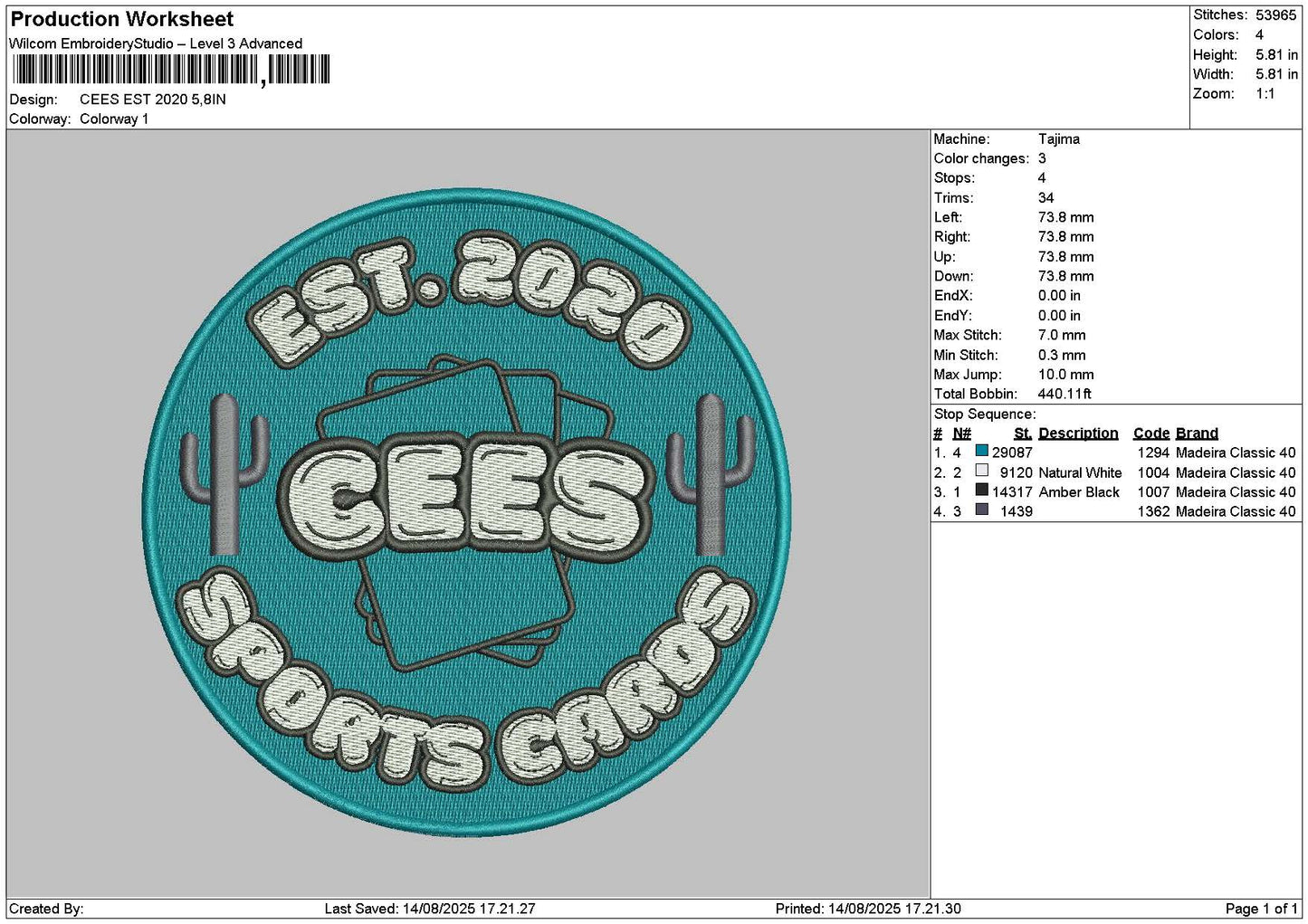 Ceescircle Embroidery File 6 sizes