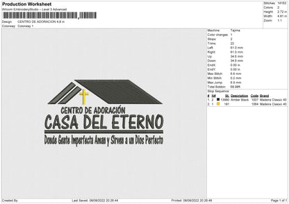 Centro De Adoracion Embroidery File 4 sizes