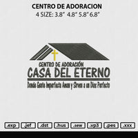 Centro De Adoracion Embroidery File 4 sizes