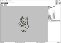 Wolf Mask 03 Embroidery File 6 sizes
