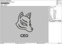 Wolf Mask 03 Embroidery File 6 sizes