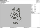 Wolf Mask 03 Embroidery File 6 sizes