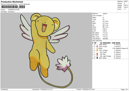 Cerberus Embroidery File 4 size
