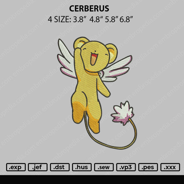 Cerberus Embroidery File 4 size