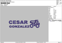 Cesartext Embroidery File 6 sizes