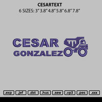 Cesartext Embroidery File 6 sizes
