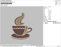 Coffee Embroidery File 4 size