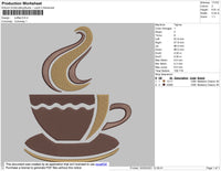 Coffee Embroidery File 4 size