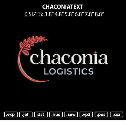 Chaconiatext Embroidery File 6 sizes