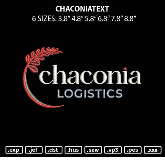 Chaconiatext Embroidery File 6 sizes