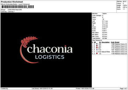 Chaconiatext Embroidery File 6 sizes