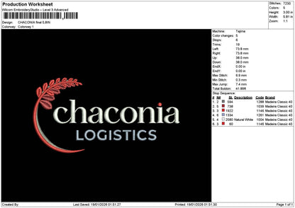 Chaconiatext Embroidery File 6 sizes