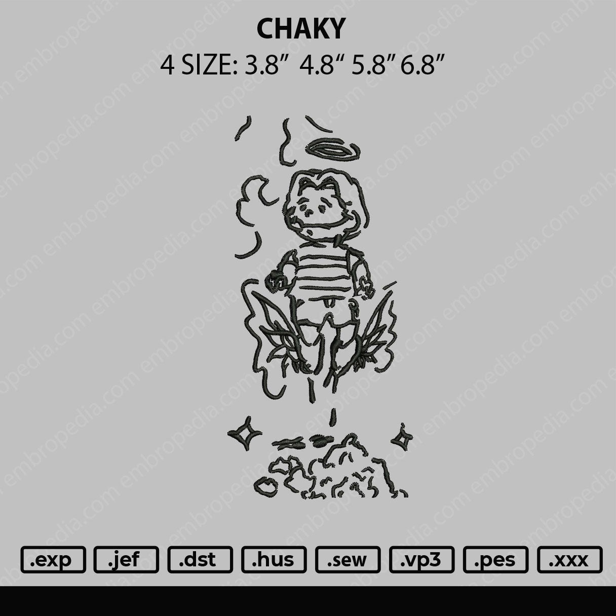 Chaky Embroidery File 4 size