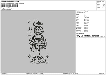 Chaky Embroidery File 4 size