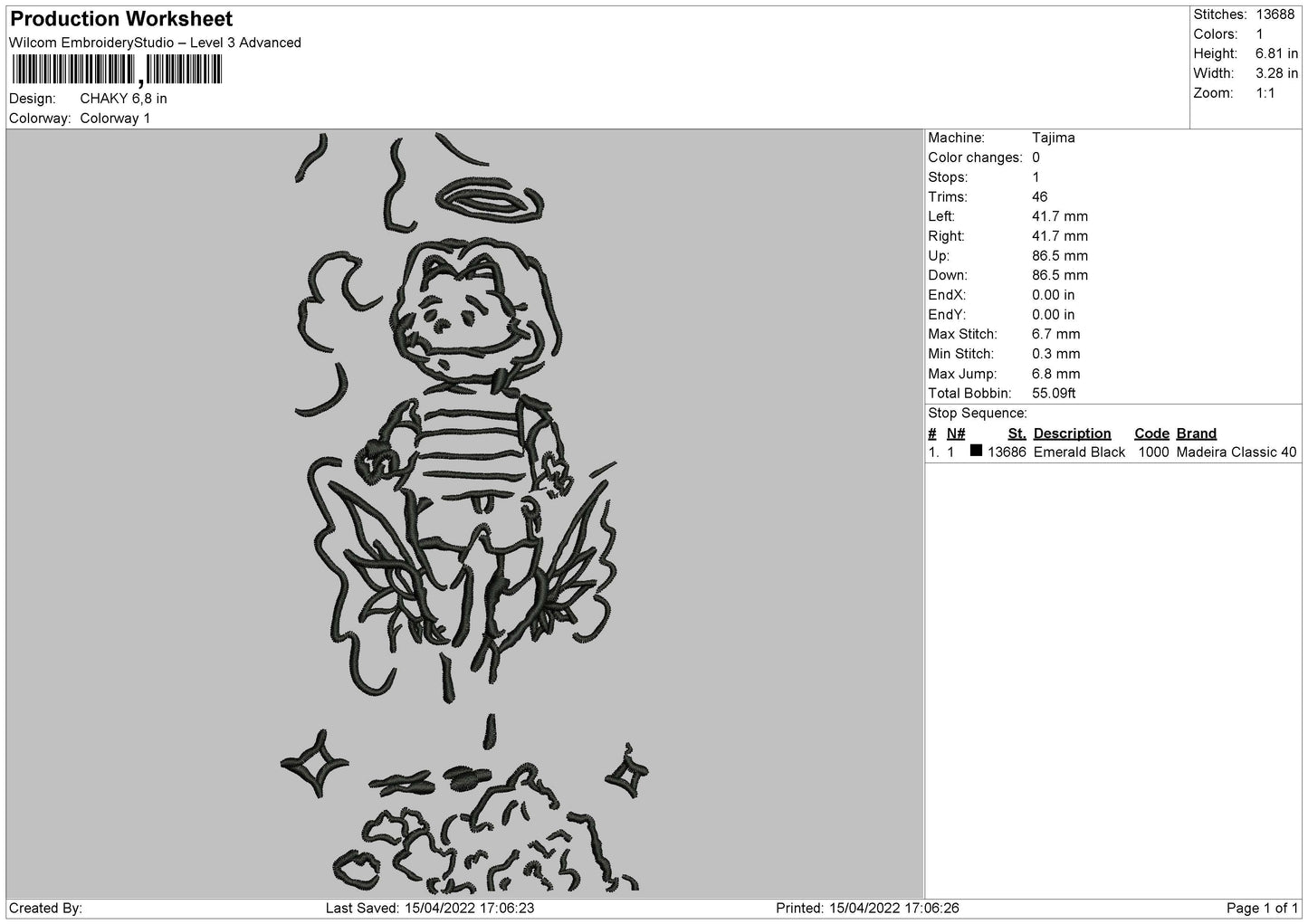 Chaky Embroidery File 4 size