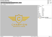 Champion Granite Embroidery File 6 sizes