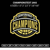 Championstext 2905 Embroidery Machine Design File 6 sizes