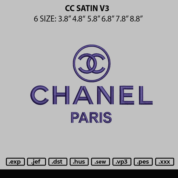 Cc Satin V3 Embroidery File 6 sizes