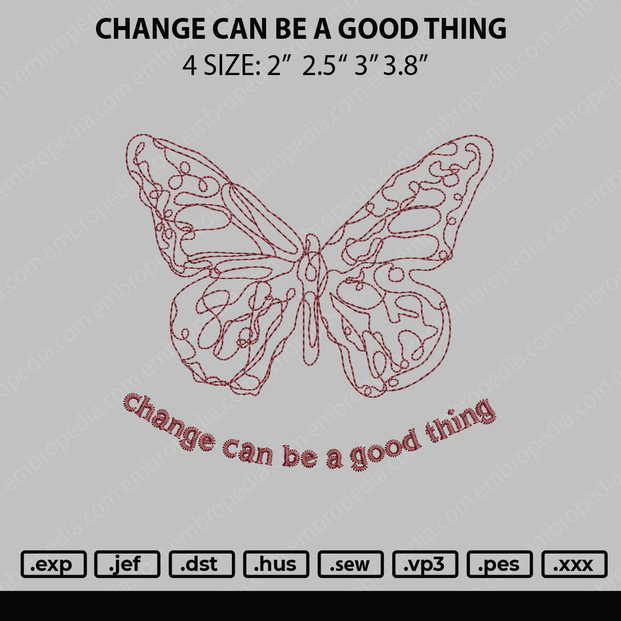 Change Can Be A Good Thing Embroidery File 4 size