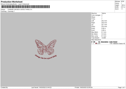 Change Can Be A Good Thing Embroidery File 4 size