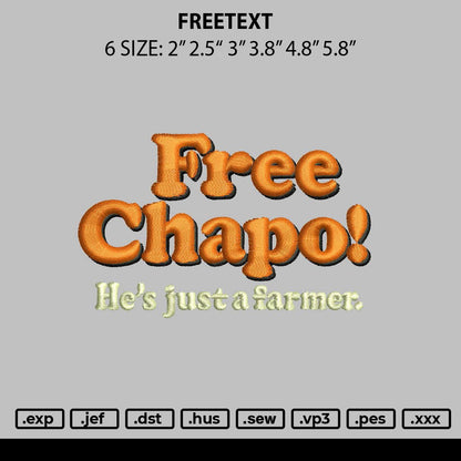 Freetext Embroidery File 6 sizes