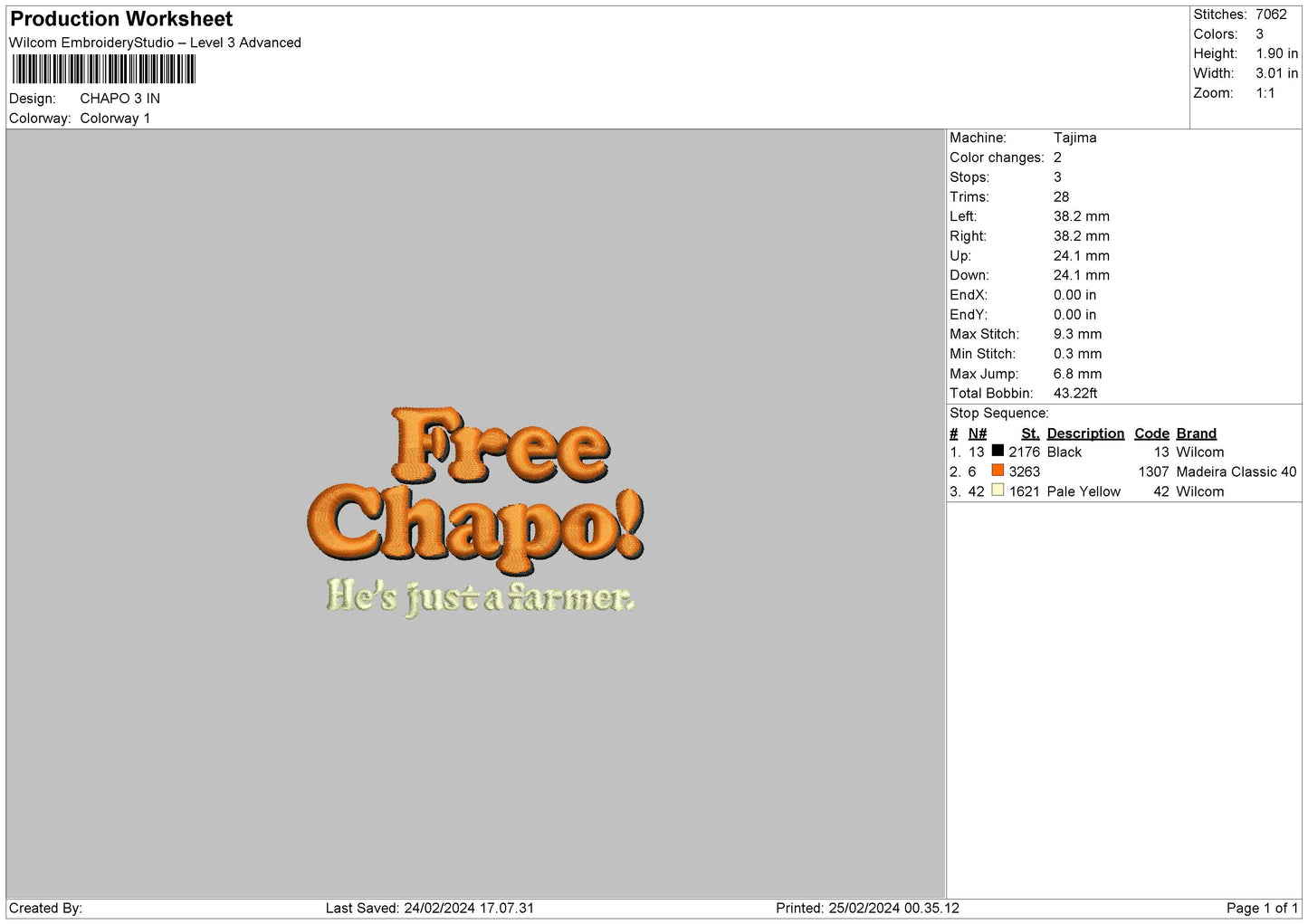 Freetext Embroidery File 6 sizes