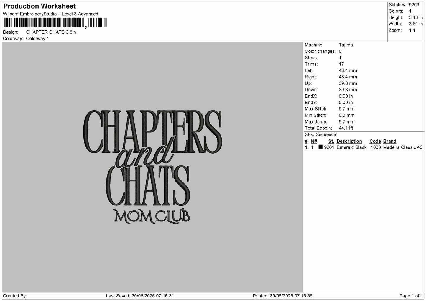 Chapter and chats Embroidery File