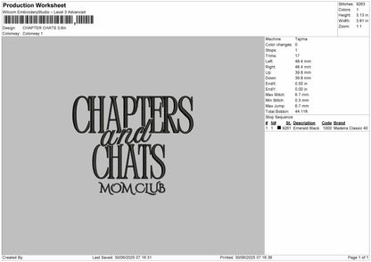 Chapter and chats Embroidery File