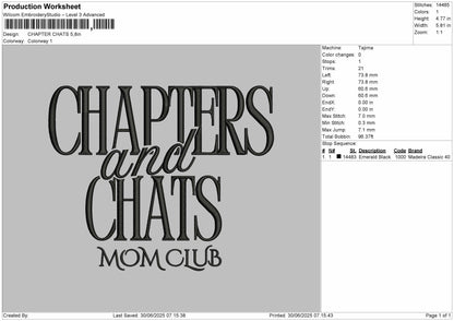 Chapter and chats Embroidery File