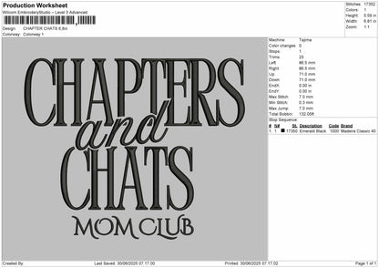 Chapter and chats Embroidery File