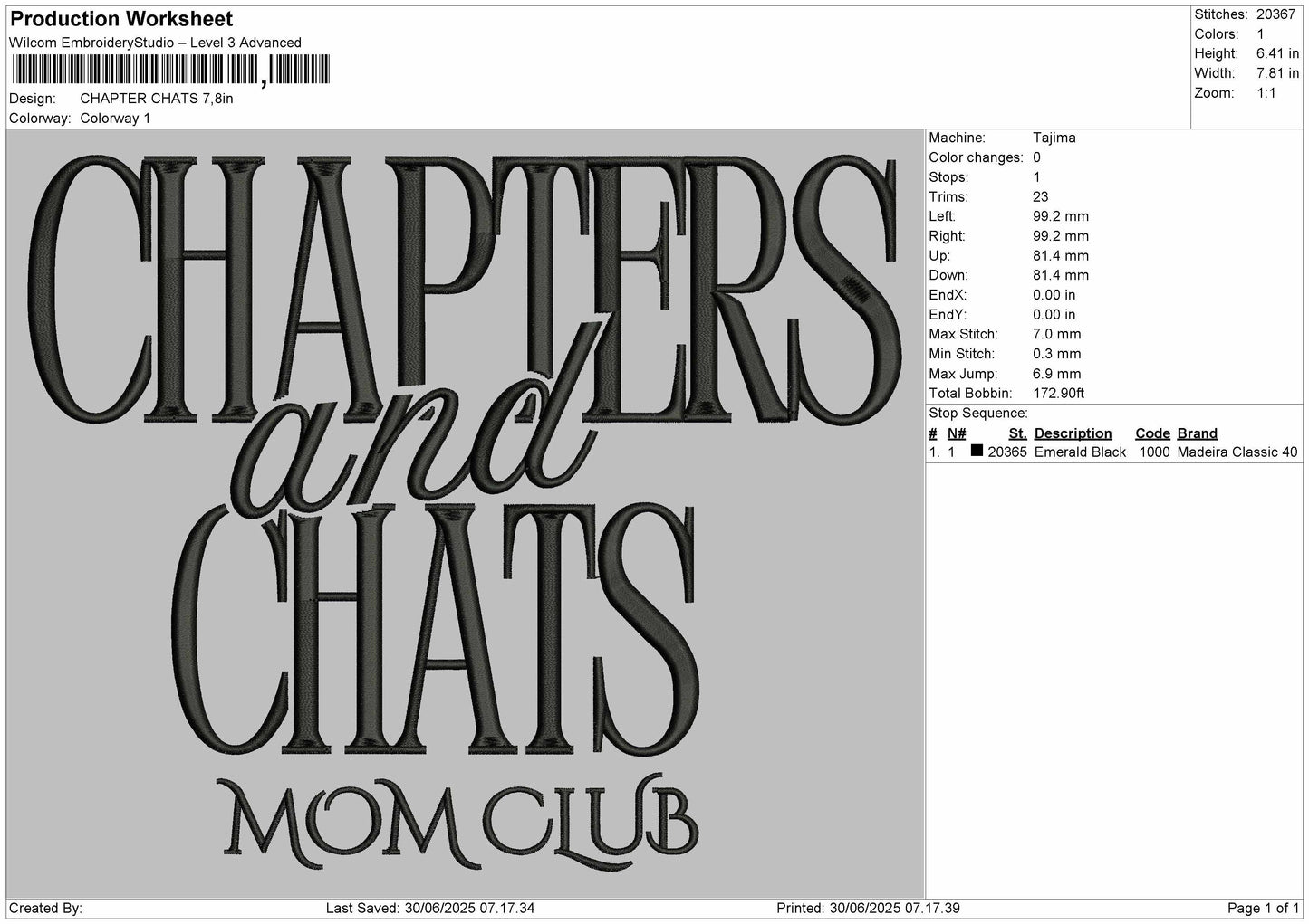 Chapter and chats Embroidery File