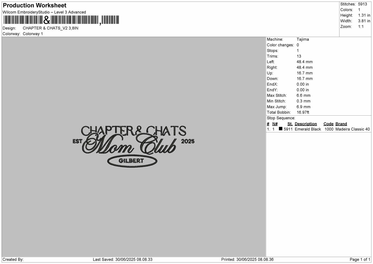 Chapter and chats V2 Embroidery File