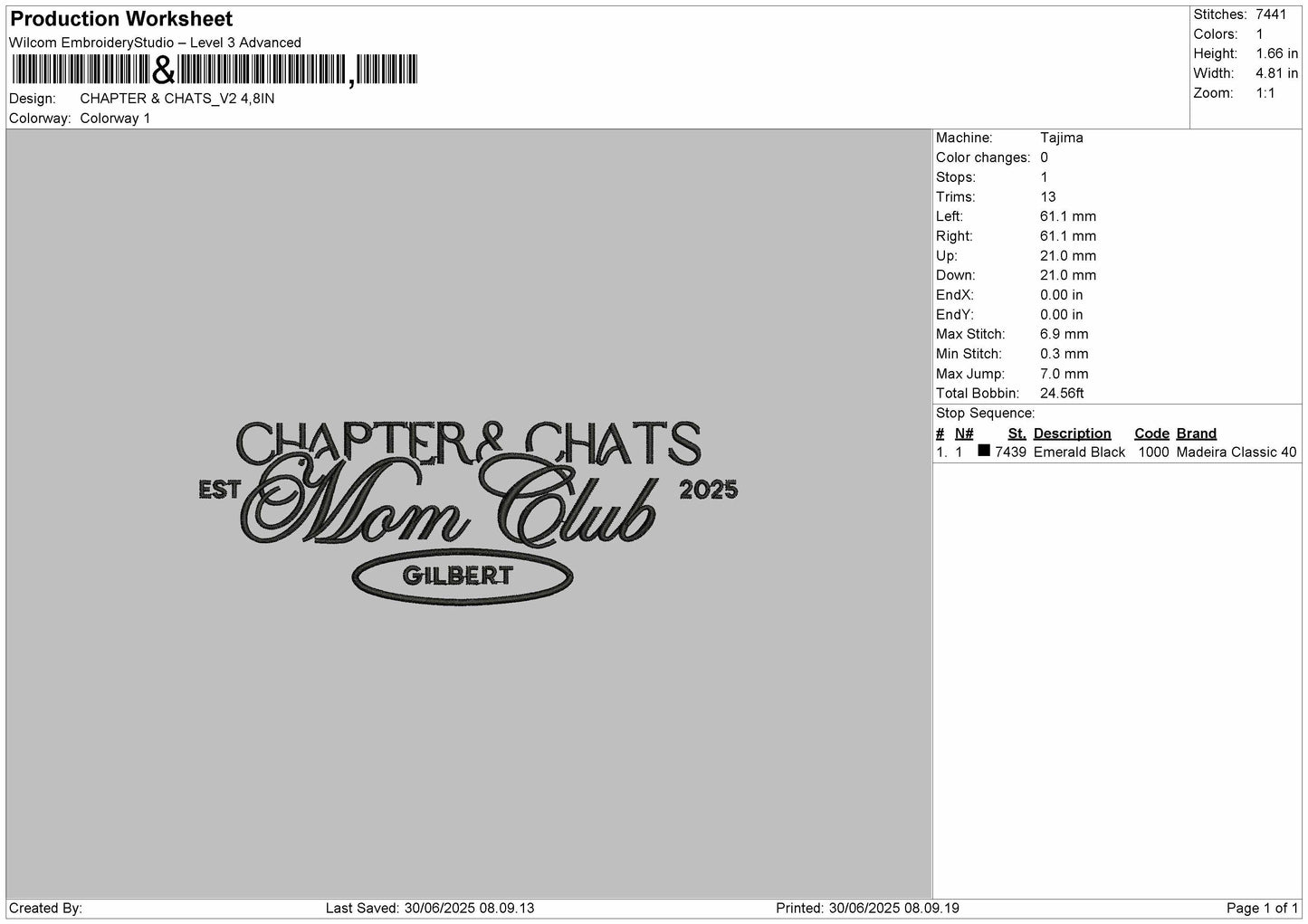 Chapter and chats V2 Embroidery File