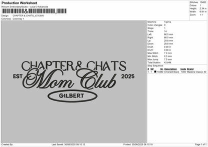 Chapter and chats V2 Embroidery File