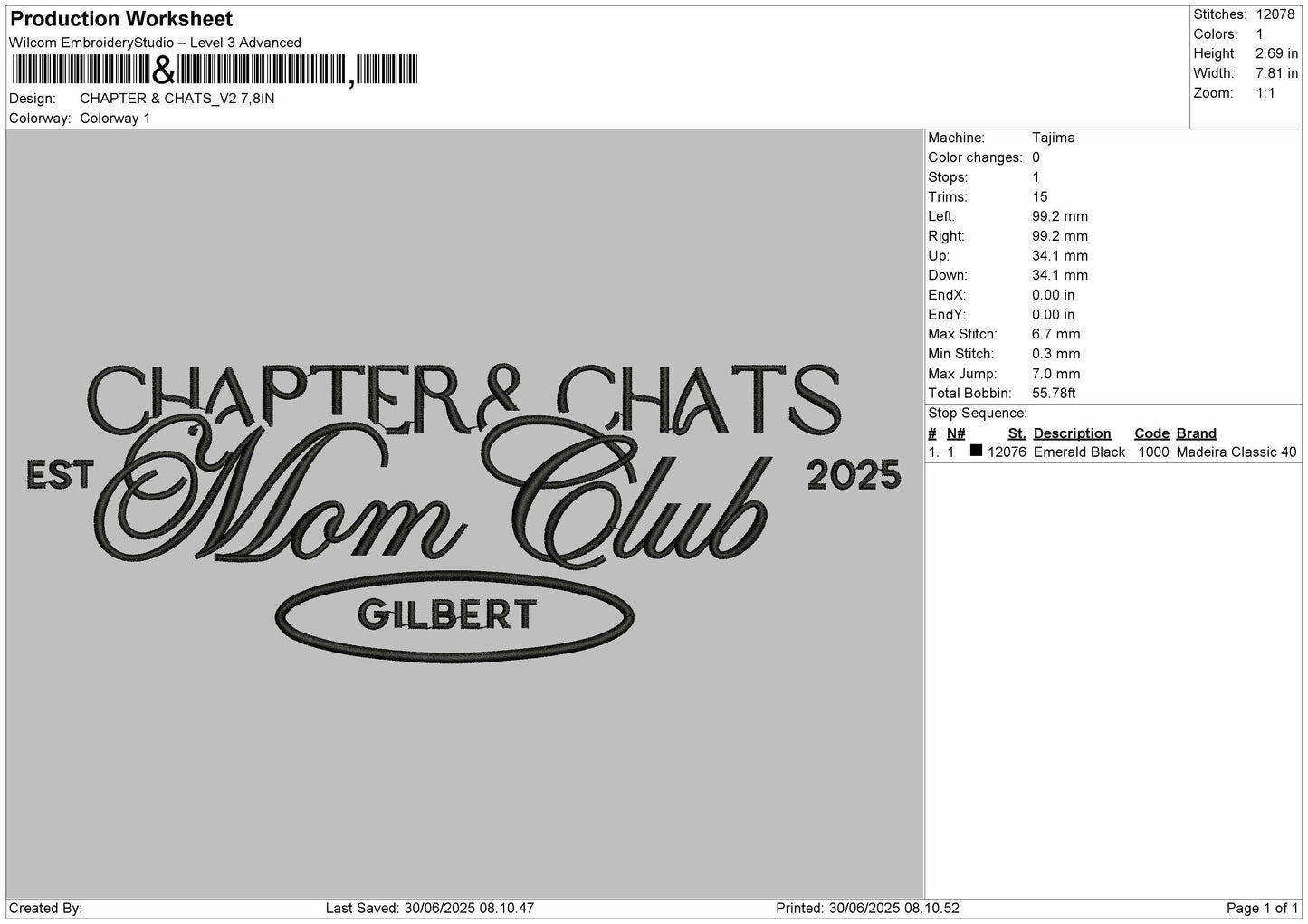 Chapter and chats V2 Embroidery File
