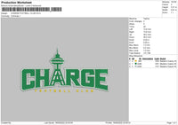 Charge Football Club Embroidery File 4 size