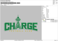 Charge Football Club Embroidery File 4 size