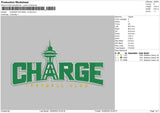 Charge Football Club Embroidery File 4 size