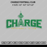 Charge Football Club Embroidery File 4 size