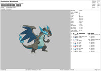 Charizard Embroidery File 4 size