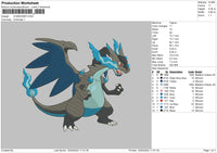 Charizard Embroidery File 4 size