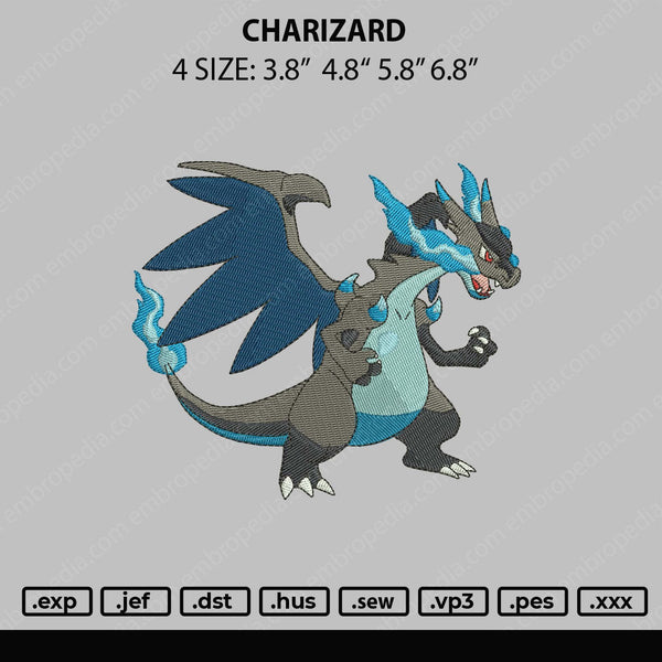 Charizard Embroidery File 4 size