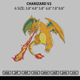 Charizard V2 Embroidery File 6 sizes