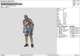 Player Charles Embroidery File 6 sizes