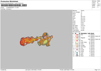 Charmander V2 Embroidery File 4 sizes